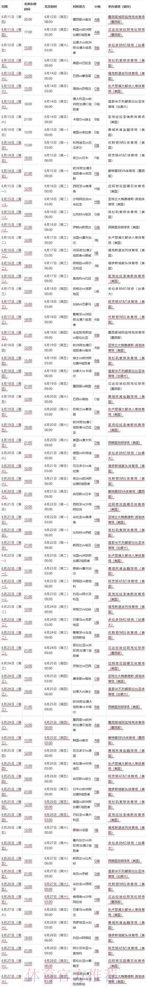 2026世界杯每日赛程一览实时赛程官网入口 2026世界杯每日赛程一览实时赛程官网入口